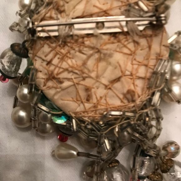 Brooch, Vintage Hand Crafted Mixed Media - Picture 11 of 12